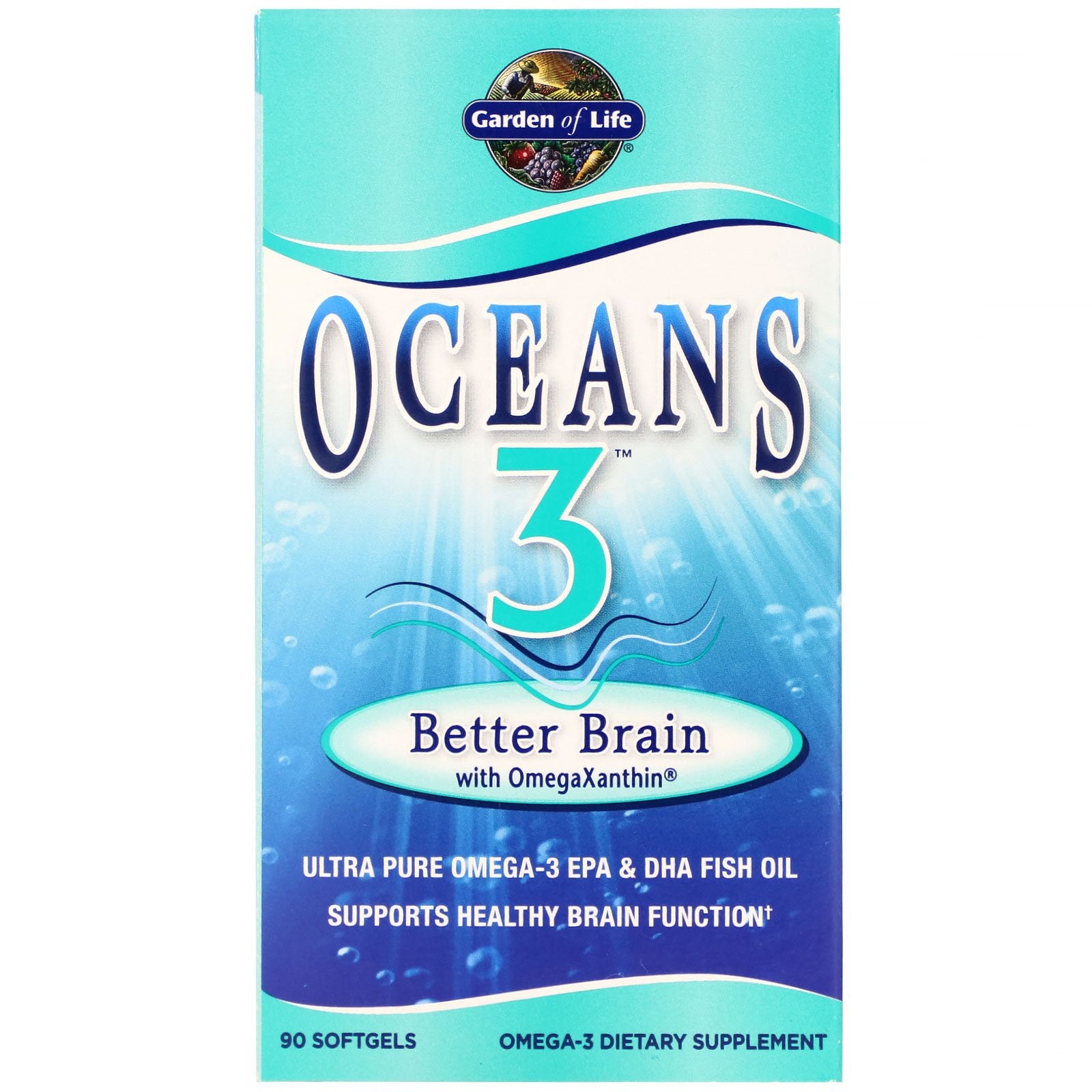 Garden of Life, Oceans 3 - Better Brain, 90 Softgels UPC 658010113830 | HiLife Vitamins